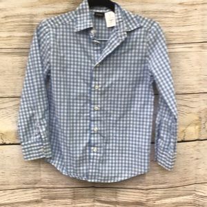 Boys gingham long sleeve button down shirt size 8